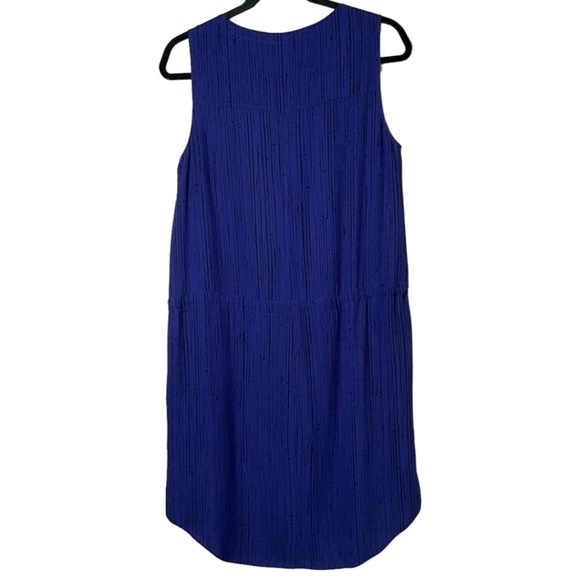 EILEEN FISHER Shima Dark Night 100% Silk Crepe Lined Dress Drawstring Waist XS - Picture 4 of 9